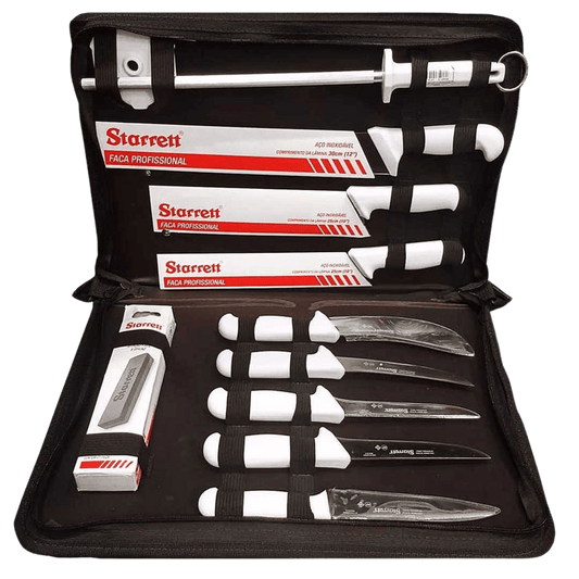 Starrett Professional Butchers Knife Set with Case 11 Piece - Barbeques and More