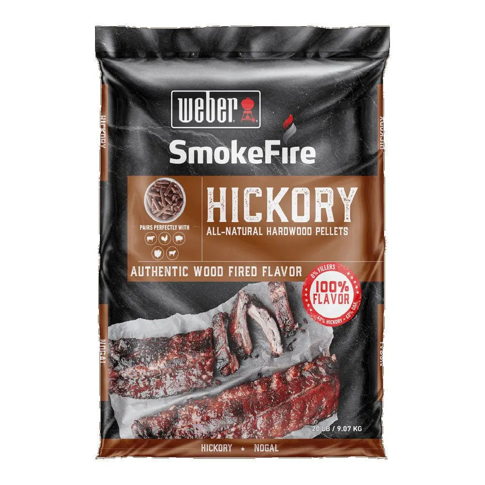 Weber Hickory All - Natural Hardwood Pellets 9kg - Barbeques and More