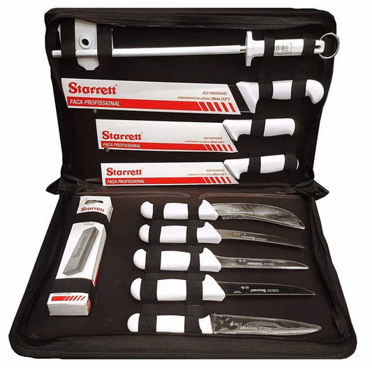 Starrett Professional Butchers Knife Set with Case 11 Piece