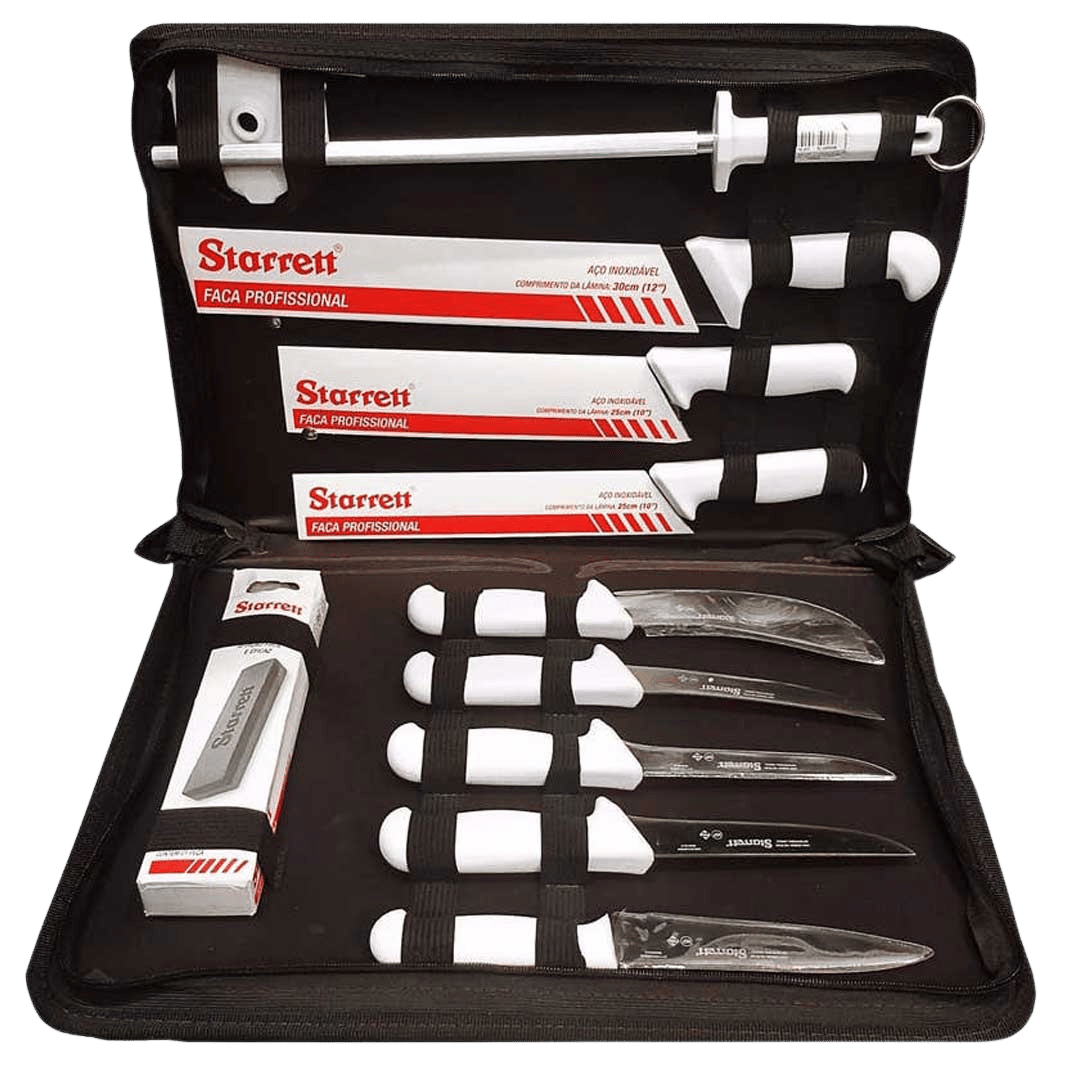 Starrett Professional Butchers Knife Set with Case 11 Piece